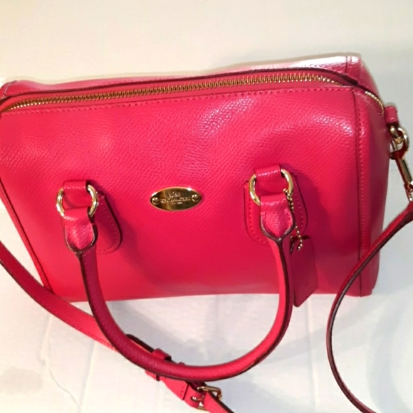 ☆Gorgeous ☆Brand New COACH Ruby Pink Leather Mini Bennett Satchel X-Body - Picture 16 of 16